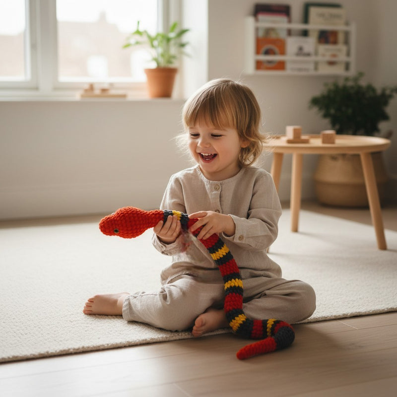Handmade Crochet Snake Plush Toy