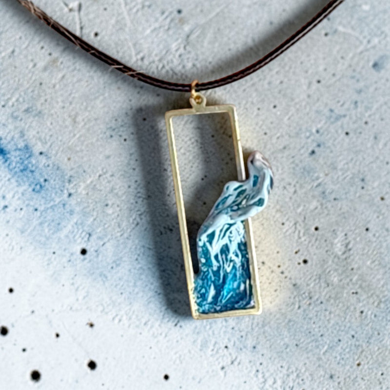 Sea Wave Frame Pendant – Handmade