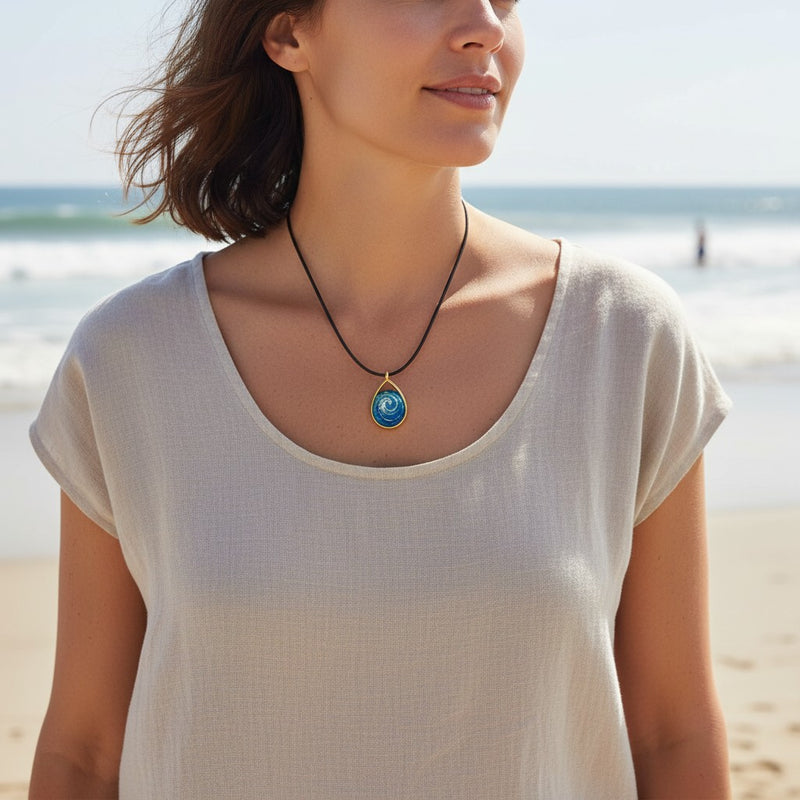 Sea Drop Pendant – Handmade