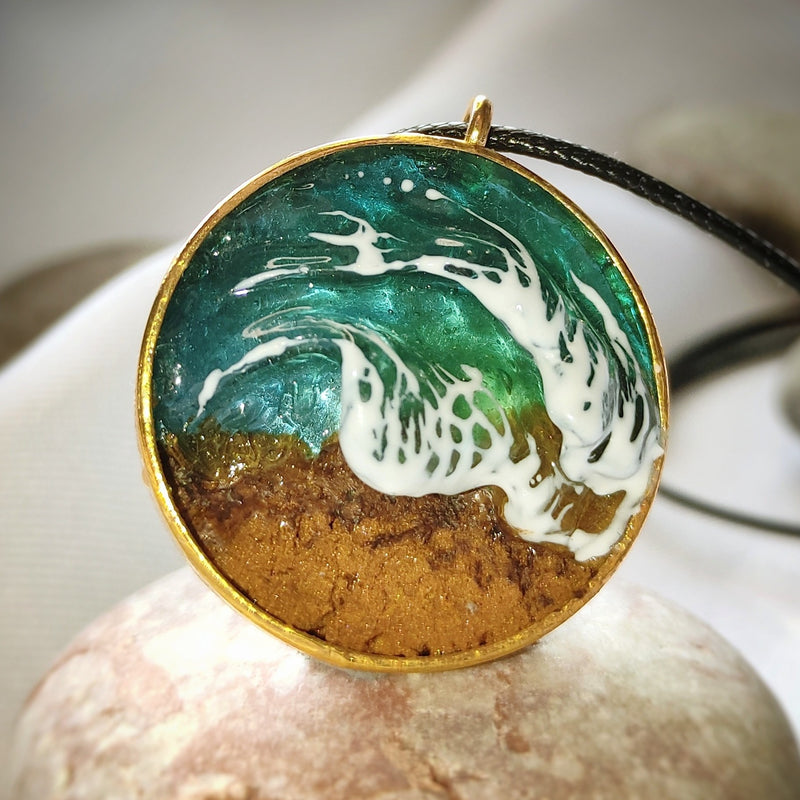 Sea & Earth Pendant – Handmade
