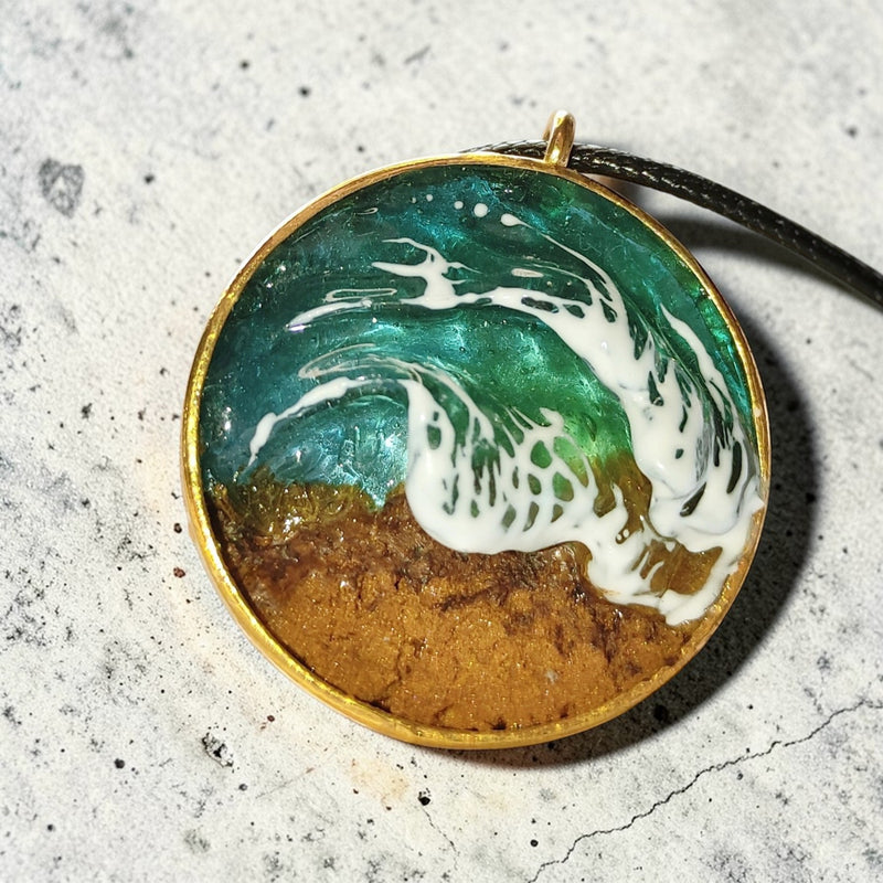 Sea & Earth Pendant – Handmade