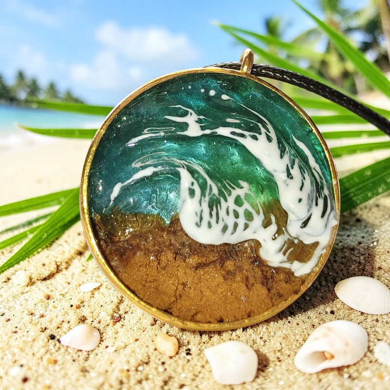 Sea & Earth Pendant – Handmade