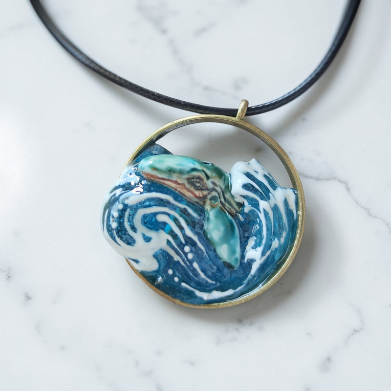 Sea Whale Resin Pendant – Handmade