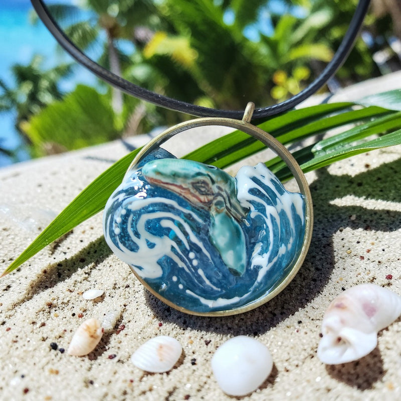 Sea Whale Resin Pendant – Handmade
