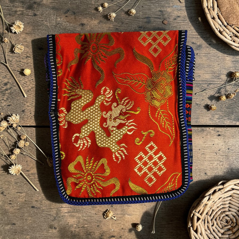 Orient Silk Crossbody Pouch