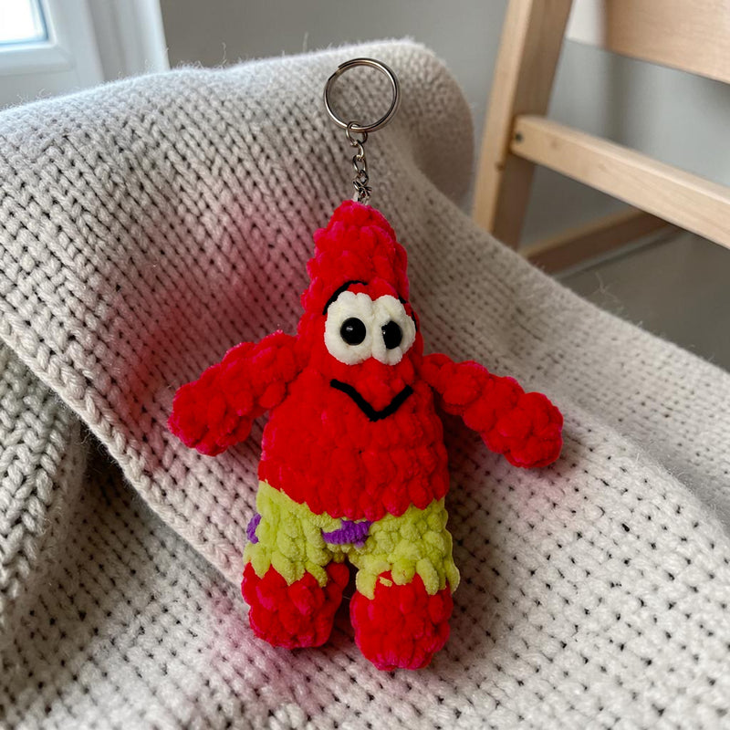 Handmade Crochet Starfish Keychain