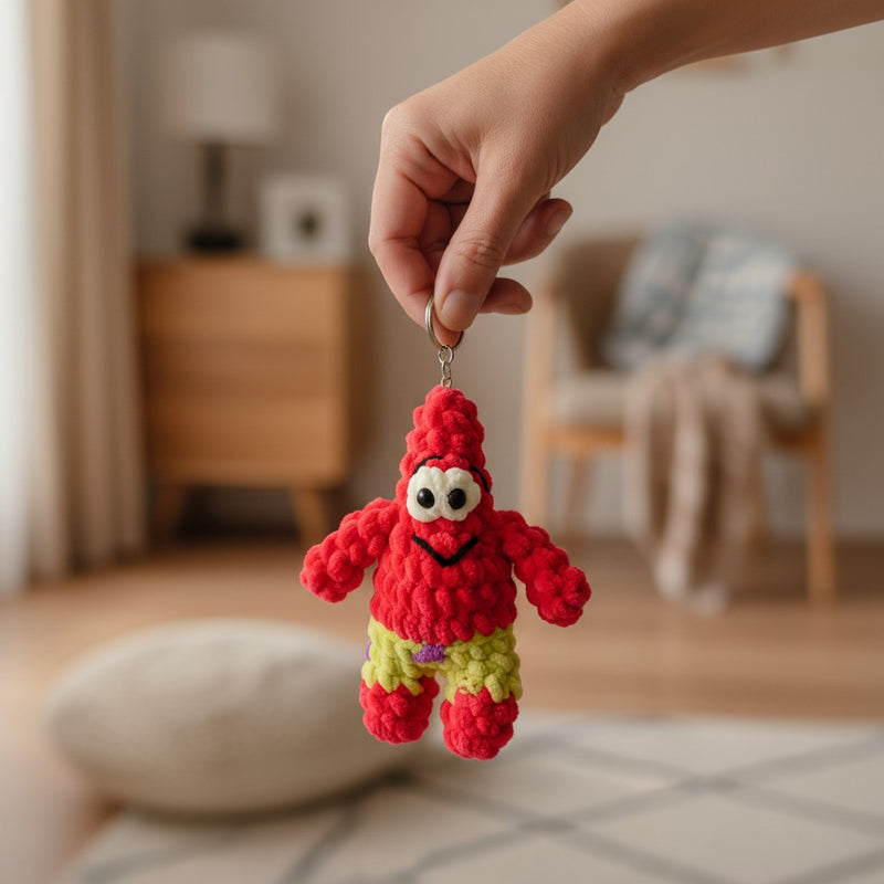 Handmade Crochet Starfish Keychain