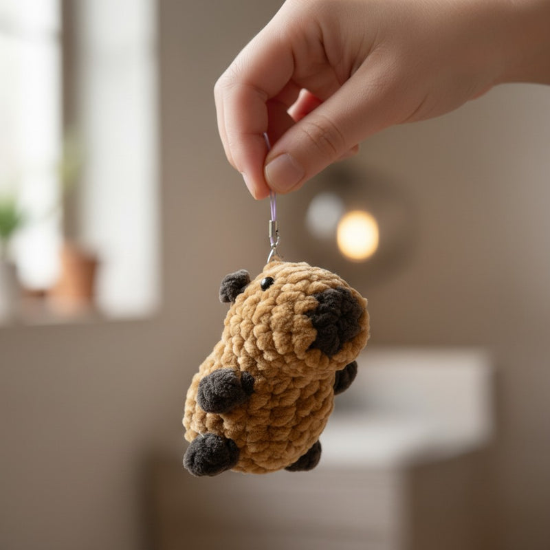 Handmade Crochet Capybara Keychain