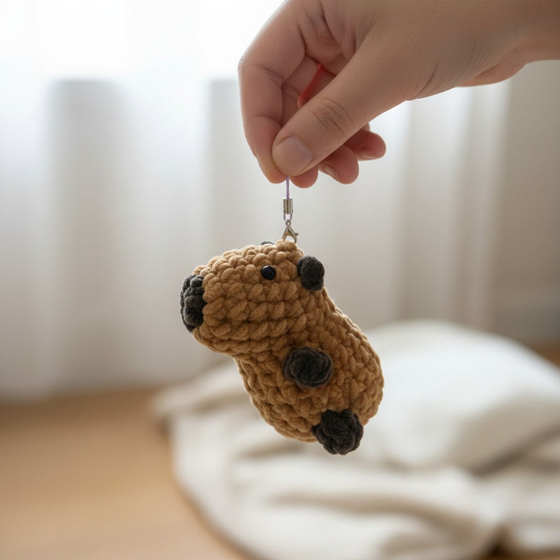Handmade Crochet Capybara Keychain