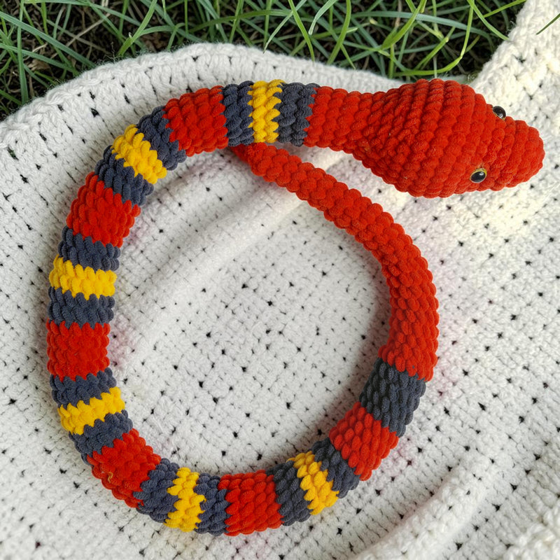 Handmade Crochet Snake Plush Toy