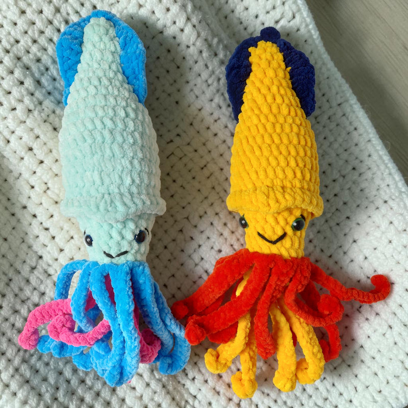 Handmade Crochet Squid Toy