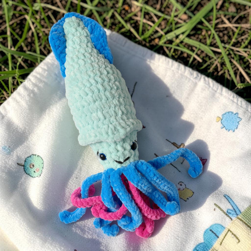 Handmade Crochet Squid Toy