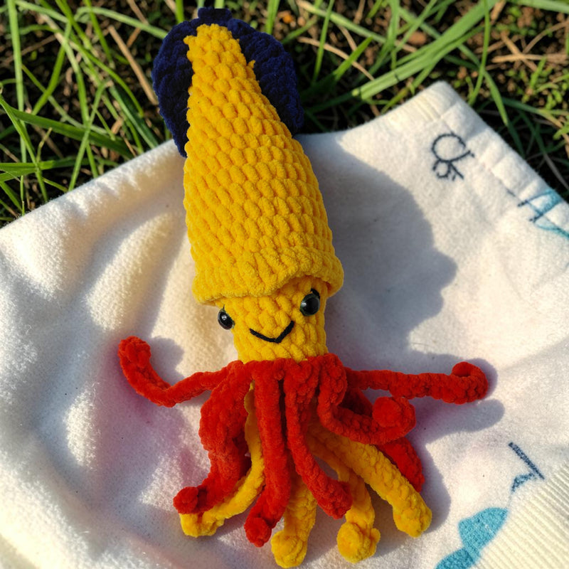 Handmade Crochet Squid Toy