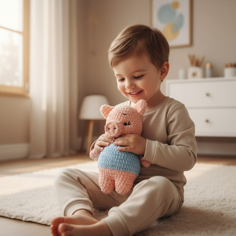 Handmade Crochet Piglet Toy