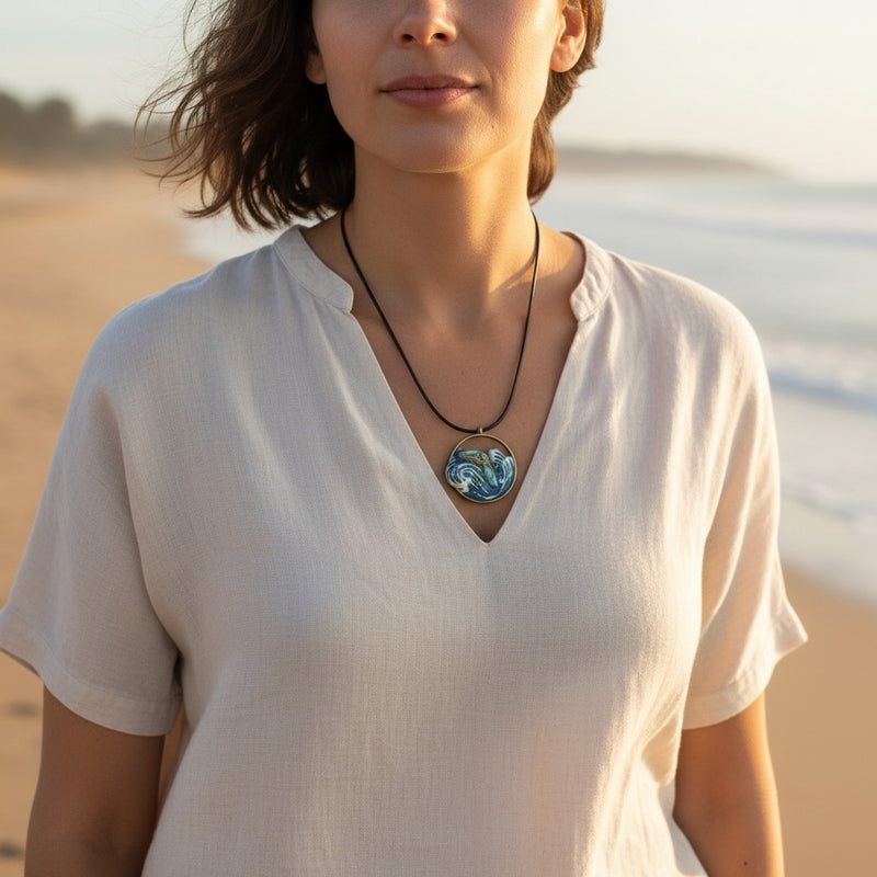 Sea Whale Resin Pendant – Handmade