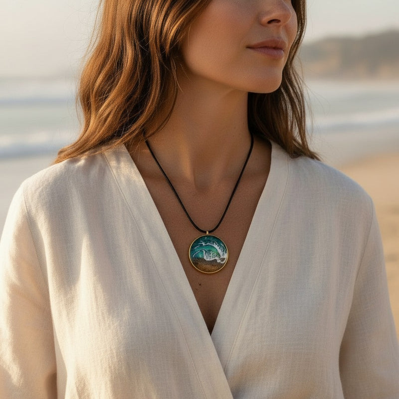 Sea & Earth Pendant – Handmade