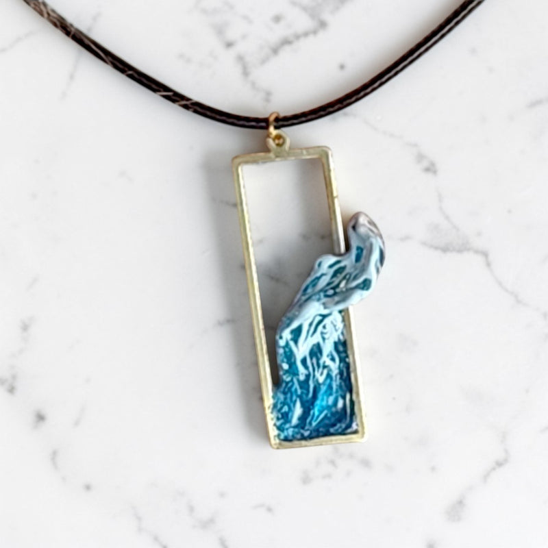 Sea Wave Frame Pendant – Handmade