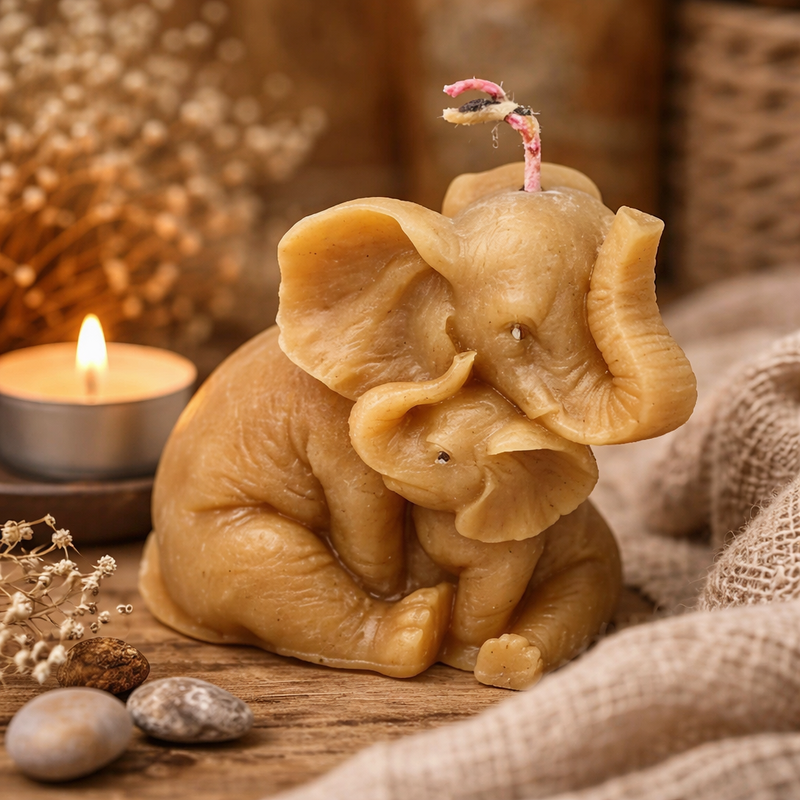 Elephant Beeswax Candle