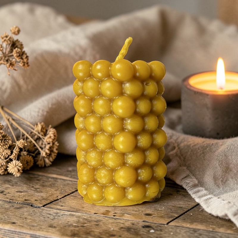 Bubble Beeswax Candle