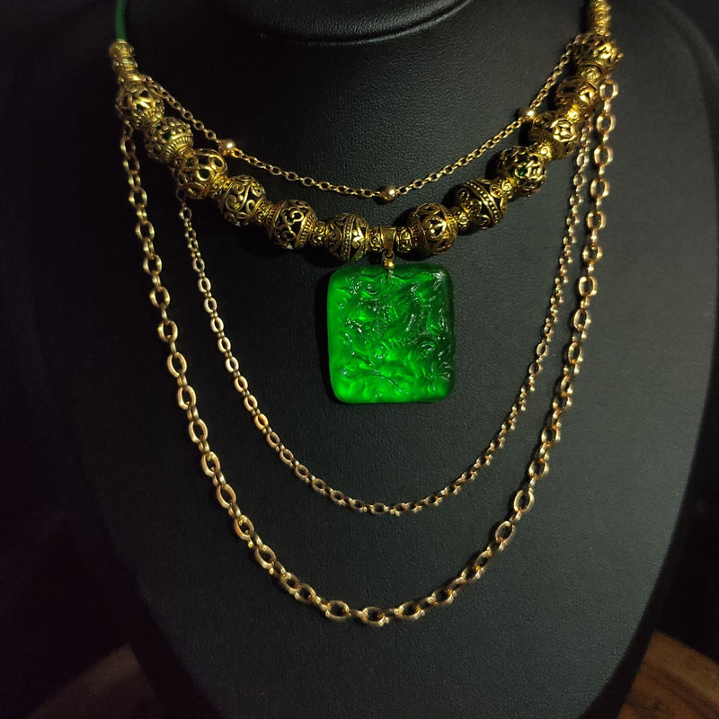 Emerald Griffin Necklace