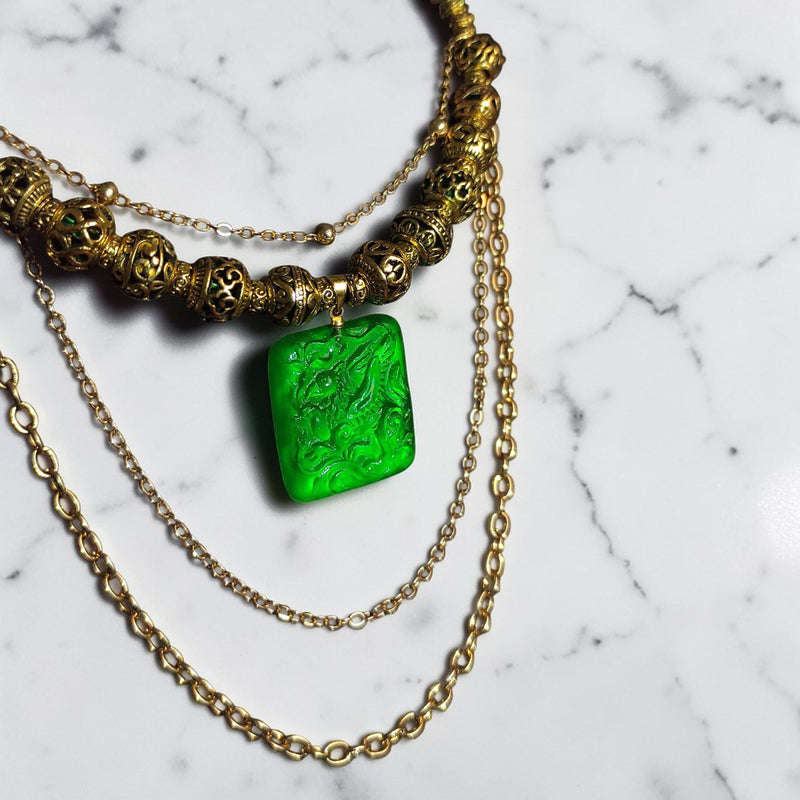 Emerald Griffin Necklace