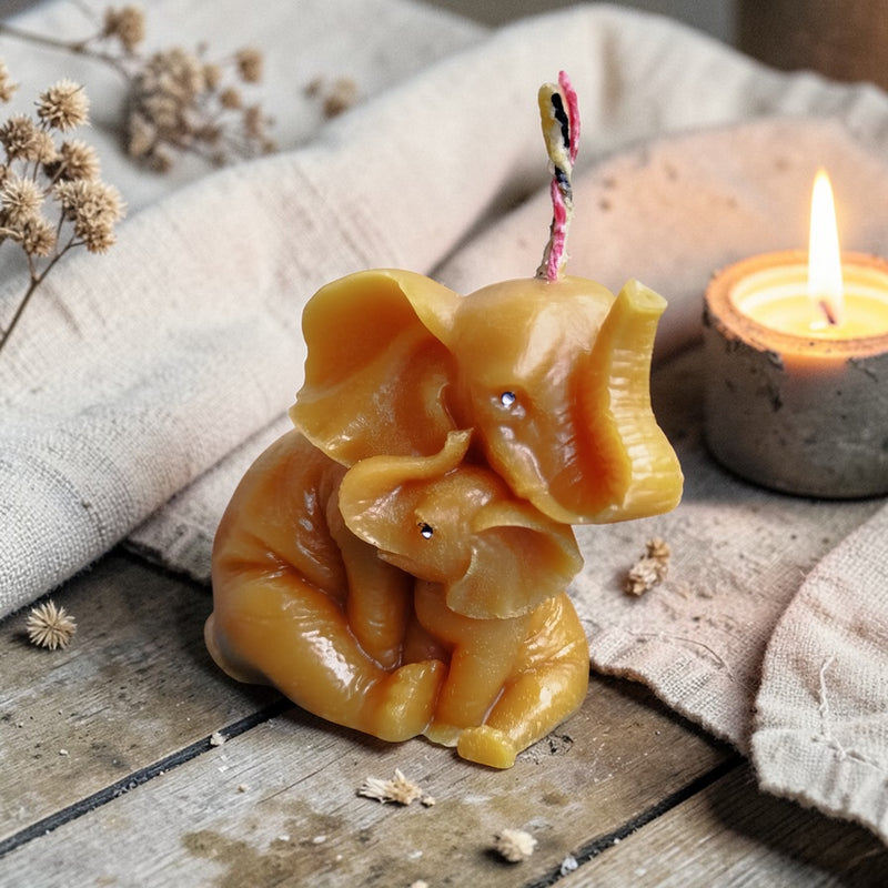 Elephant Love Beeswax Candle