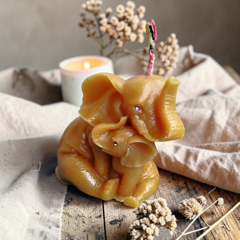 Elephant Love Beeswax Candle