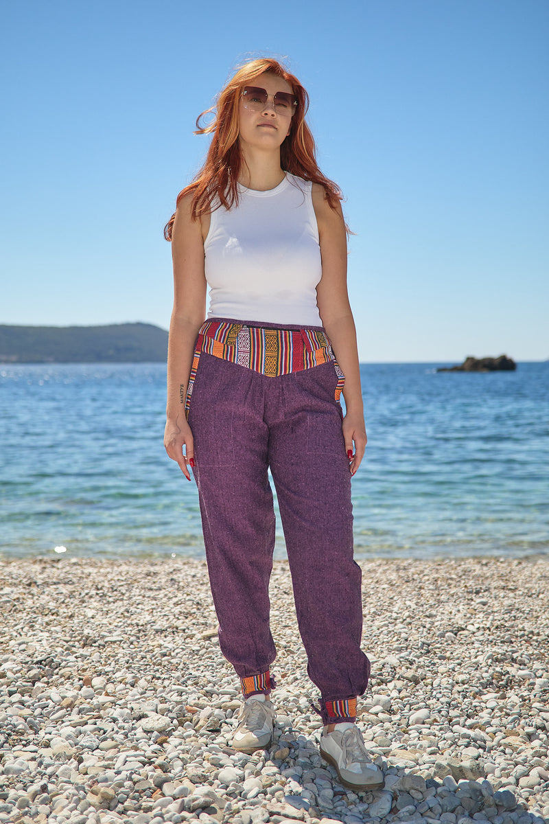 Woven Waist Cotton Pants