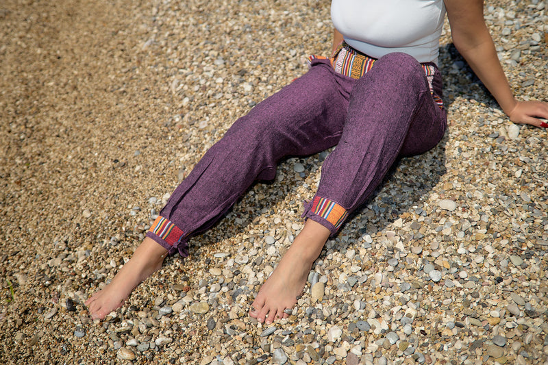 Woven Waist Cotton Pants