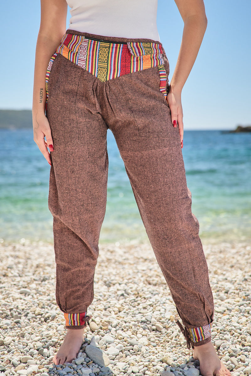 Woven Waist Cotton Pants