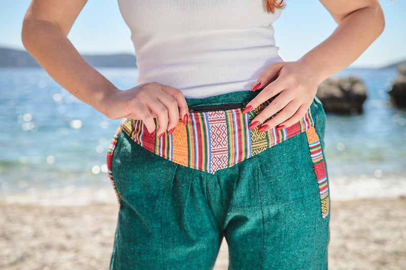 Woven Waist Cotton Pants