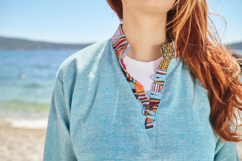 Cotton Shirt with Woven Details