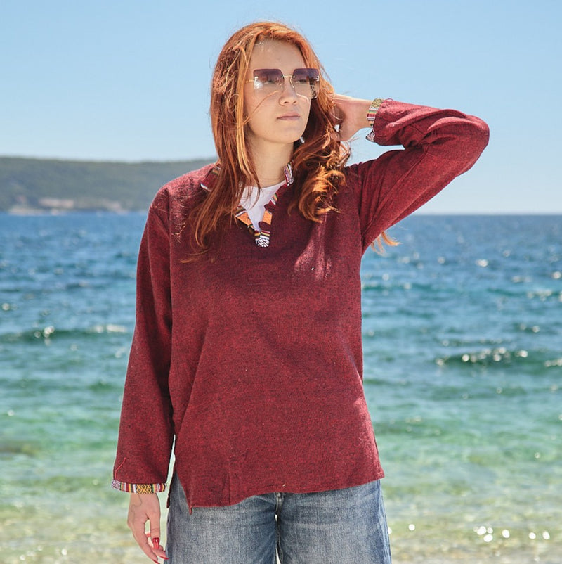 Cotton Shirt with Woven Details