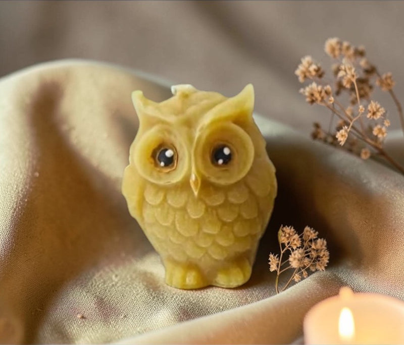 Owl Beeswax Candle