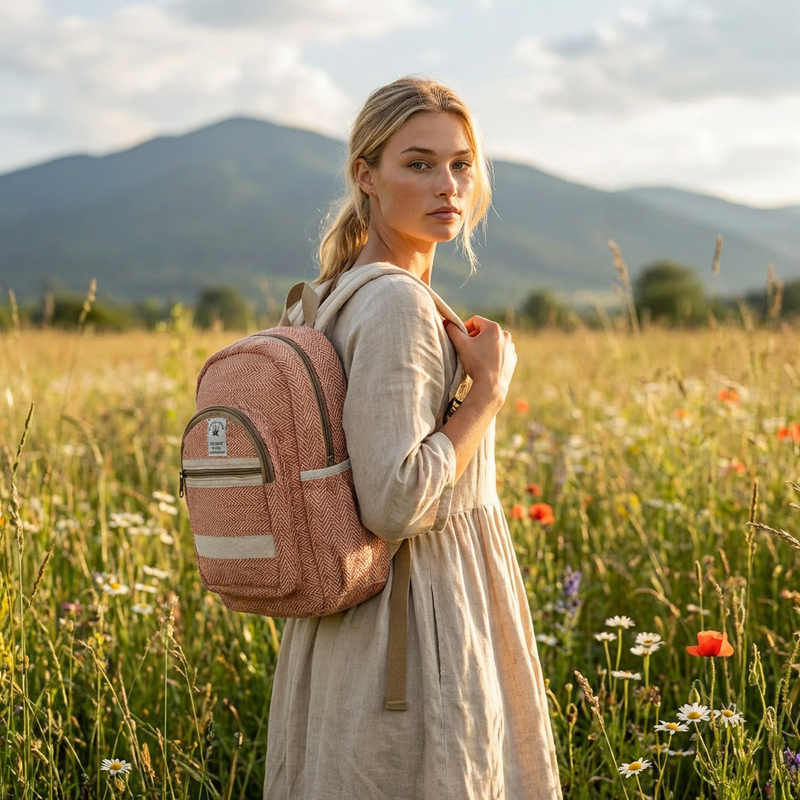 Boho Hemp Backpack – Sunset Trail