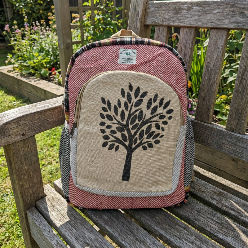 Boho Hemp Backpack – Sacred Tree