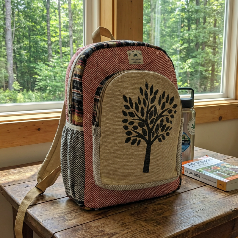 Boho Hemp Backpack – Sacred Tree